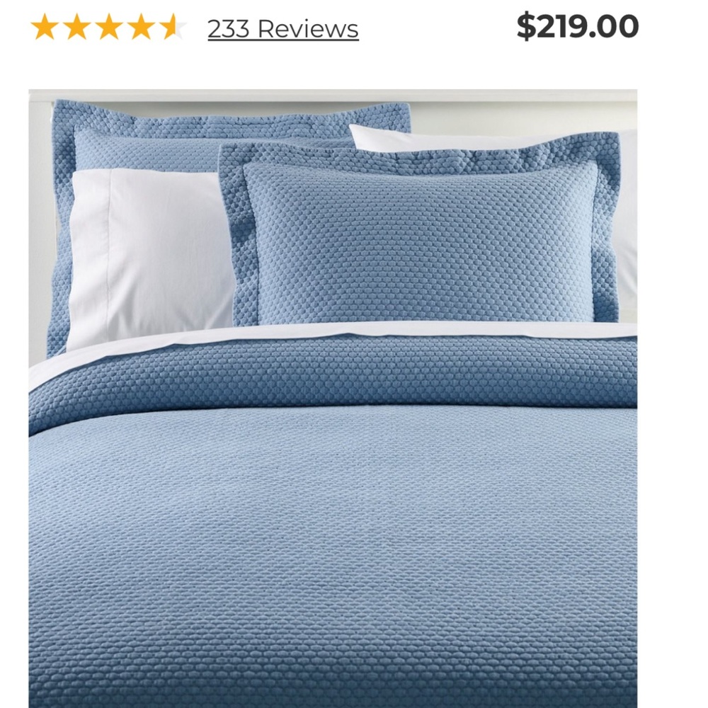 L.L. Bean Blue Blanket & Throw Set with Textured Pattern